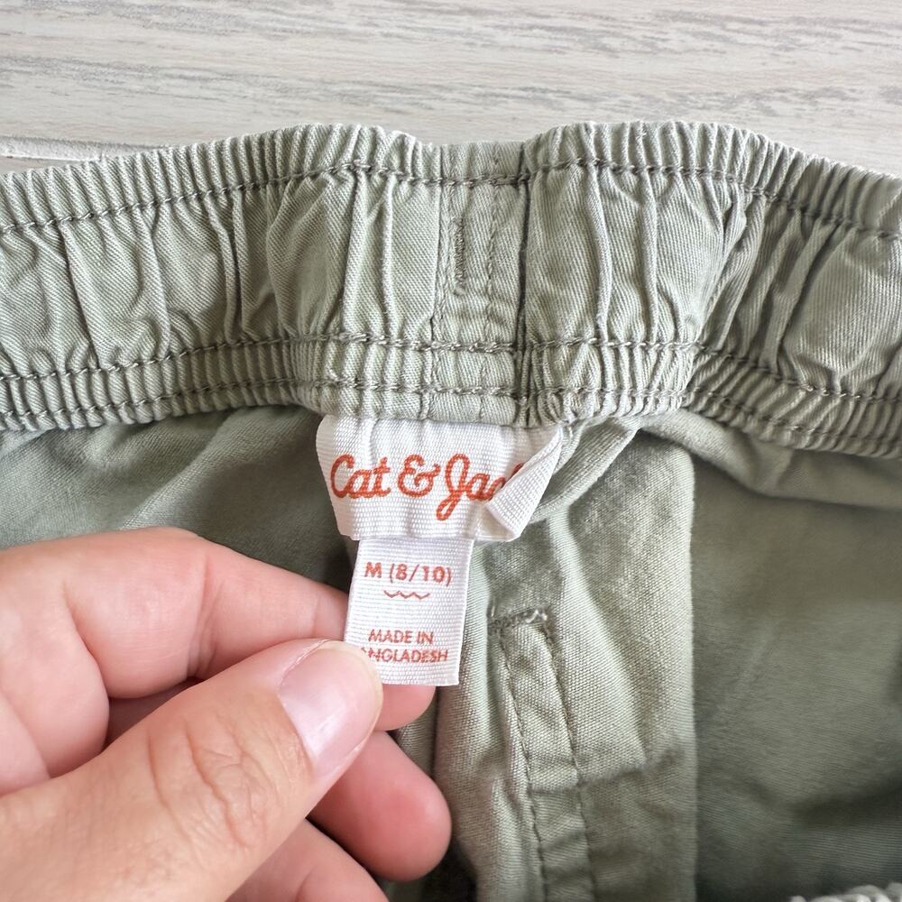 Cat & Jack Boy's Woven Pull-On Shorts Pale Light Green, Size Medium (8-10) - Picture 3 of 5